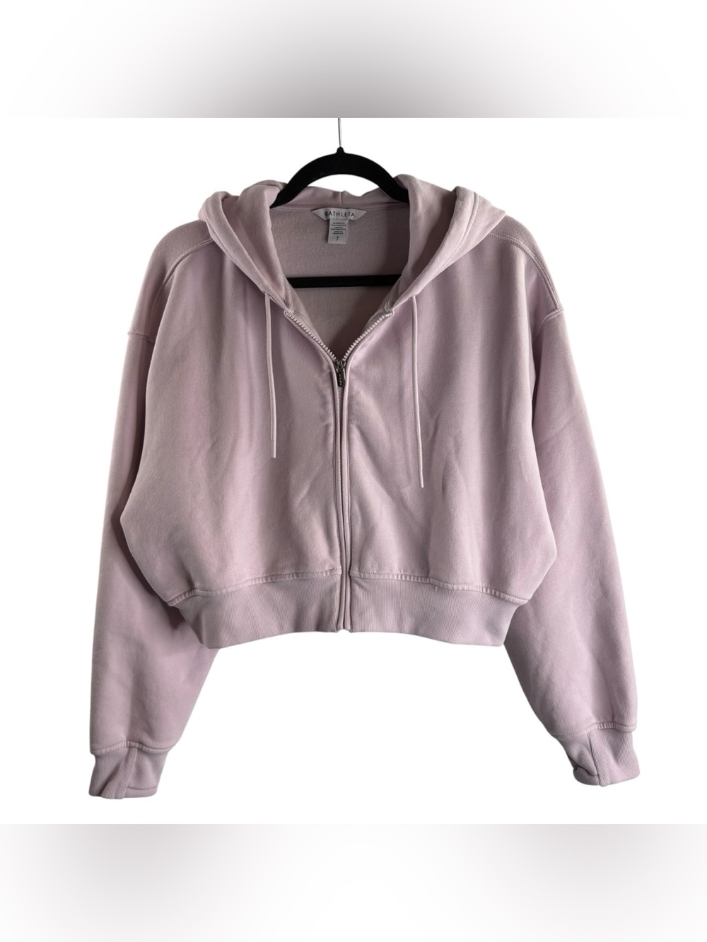 Athleta Light Pink Cropped Full-Zip Hoodie $99